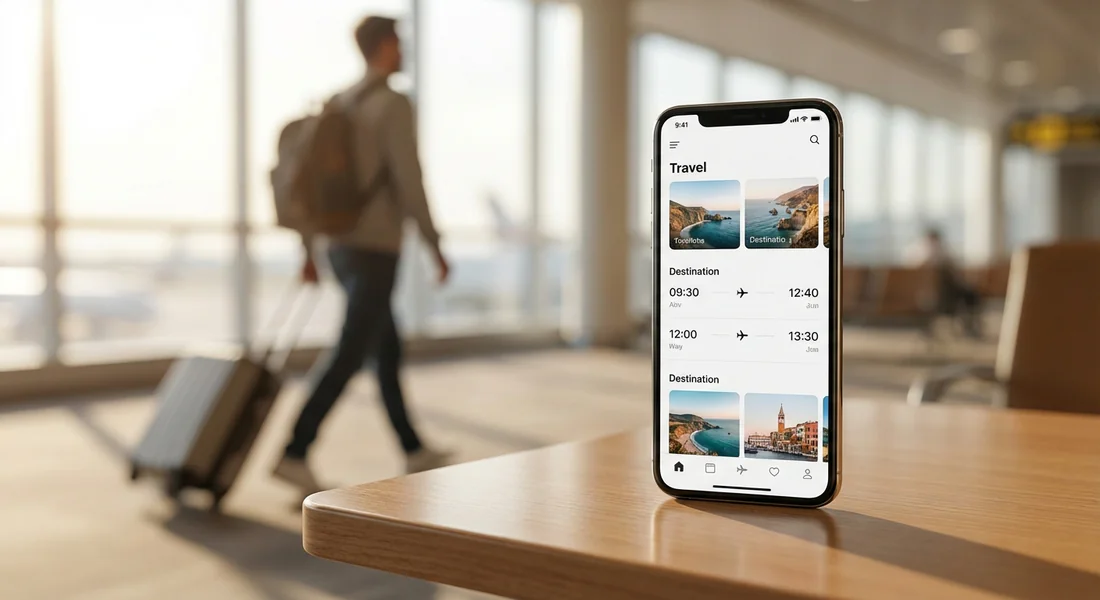 Application de réservation de voyage sur smartphone