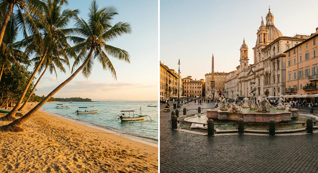 Comparaison des destinations phares entre l'Asie et l'Europe