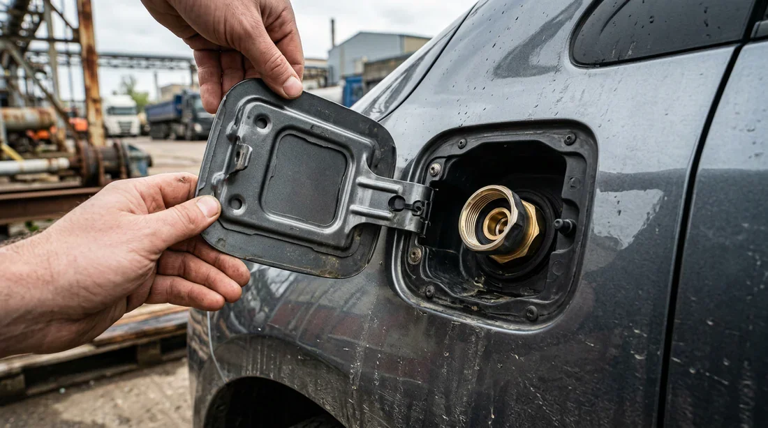 Vanne de remplissage GPL sur une voiture