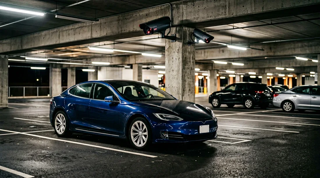 Surveillance vidéo moderne dans un parking sécurisé