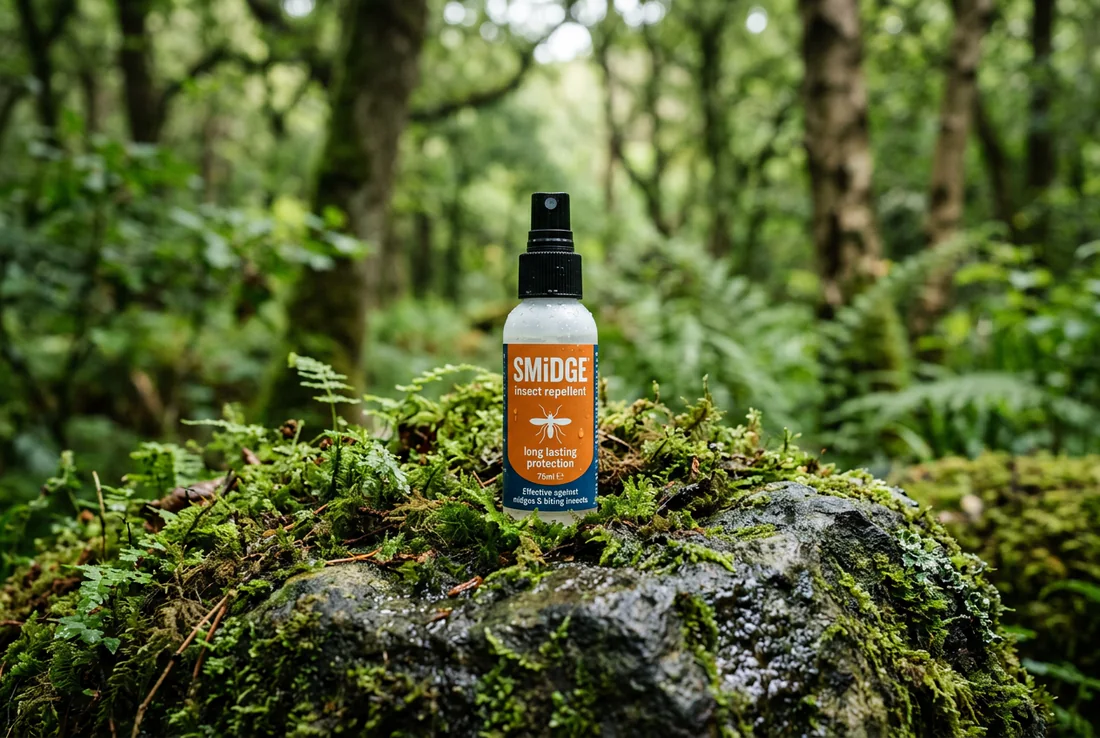 L'habitat humide préféré des midges Brume matinale sur un loch irlandais, moment propice aux midges.