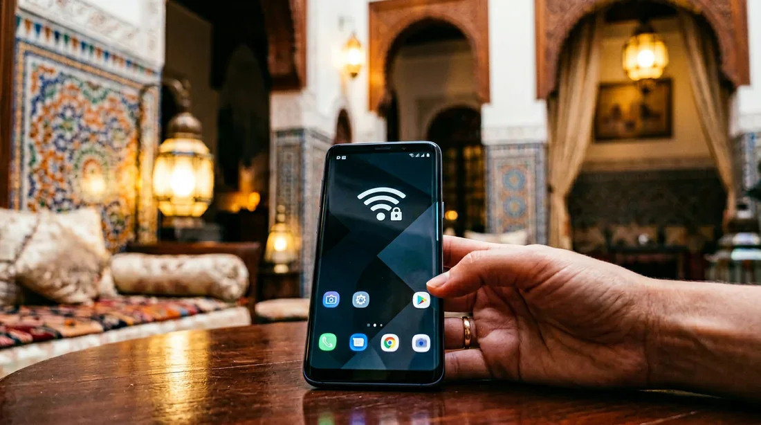 Connexion Wi-Fi sécurisée dans un Riad au Maroc