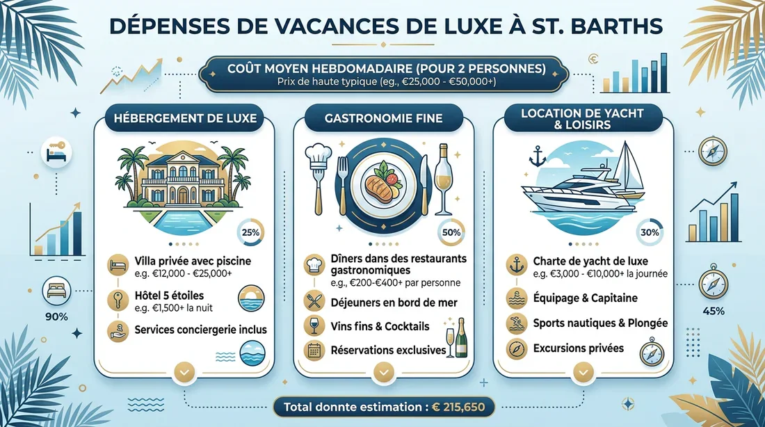 Infographie du coût des vacances à Saint-Barth