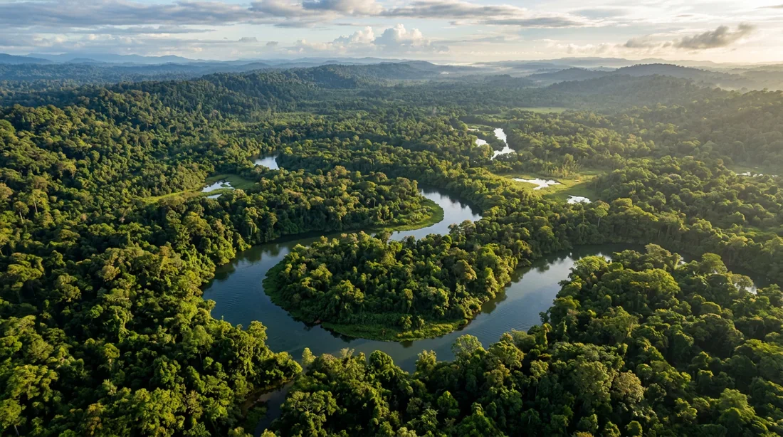 La nature sauvage de Bornéo Forêt tropicale luxuriante de Bornéo vue du ciel