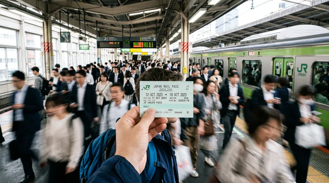 Utilisation du JR Pass dans une gare japonaise