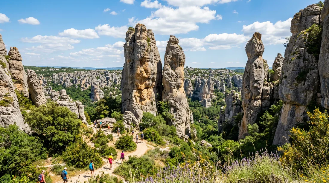 Formations géologiques et roches dolomitiques de Montpellier-le-Vieux