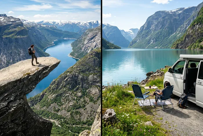 Randonnée au Lysefjord et road trip en van en Norvège