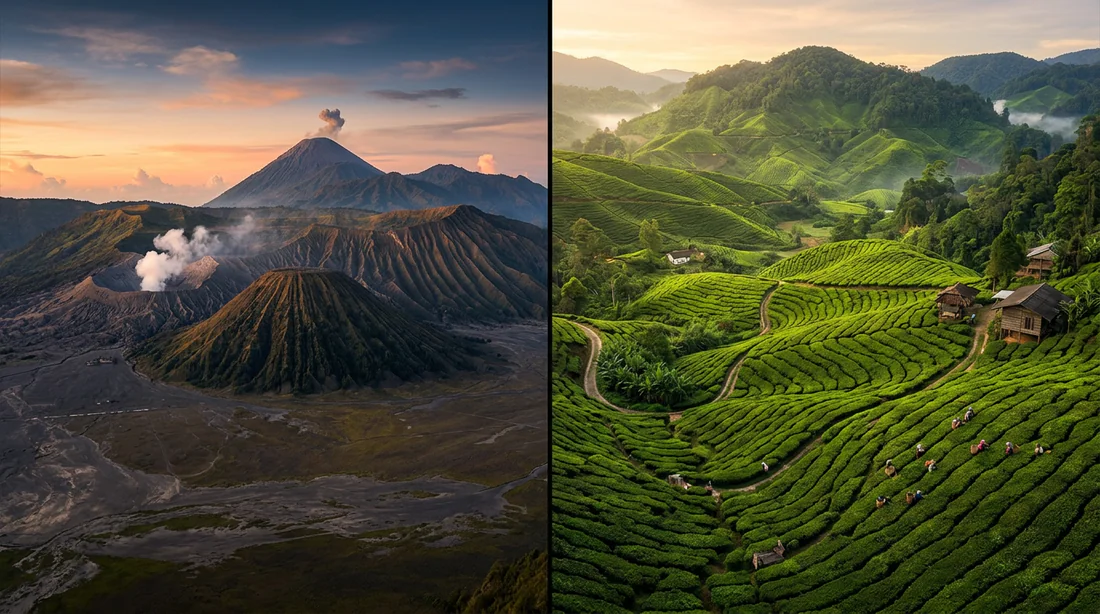 Budget et coût de la vie : Comparatif voyage Infographie comparative du budget voyage moyen entre l'Indonésie et la Malaisie.