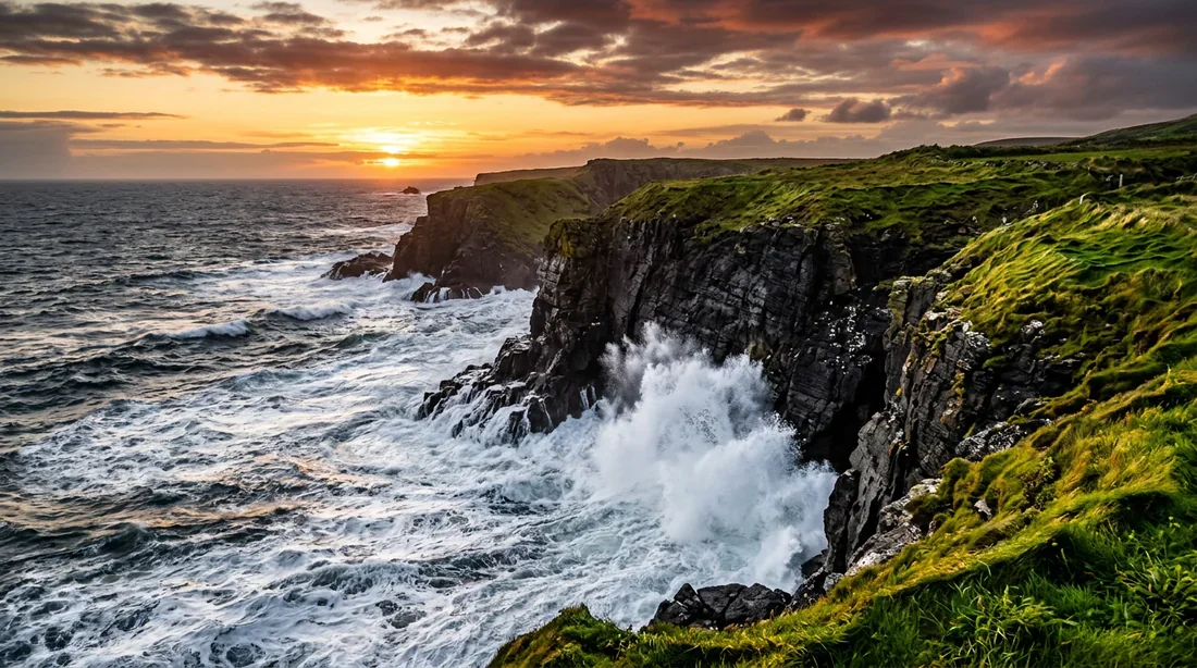 La côte atlantique irlandaise Falaises sauvages et côtes escarpées de l'Irlande