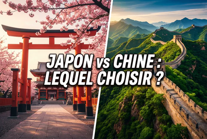 Miniature comparative Japon vs Chine pour choisir sa destination de voyage.