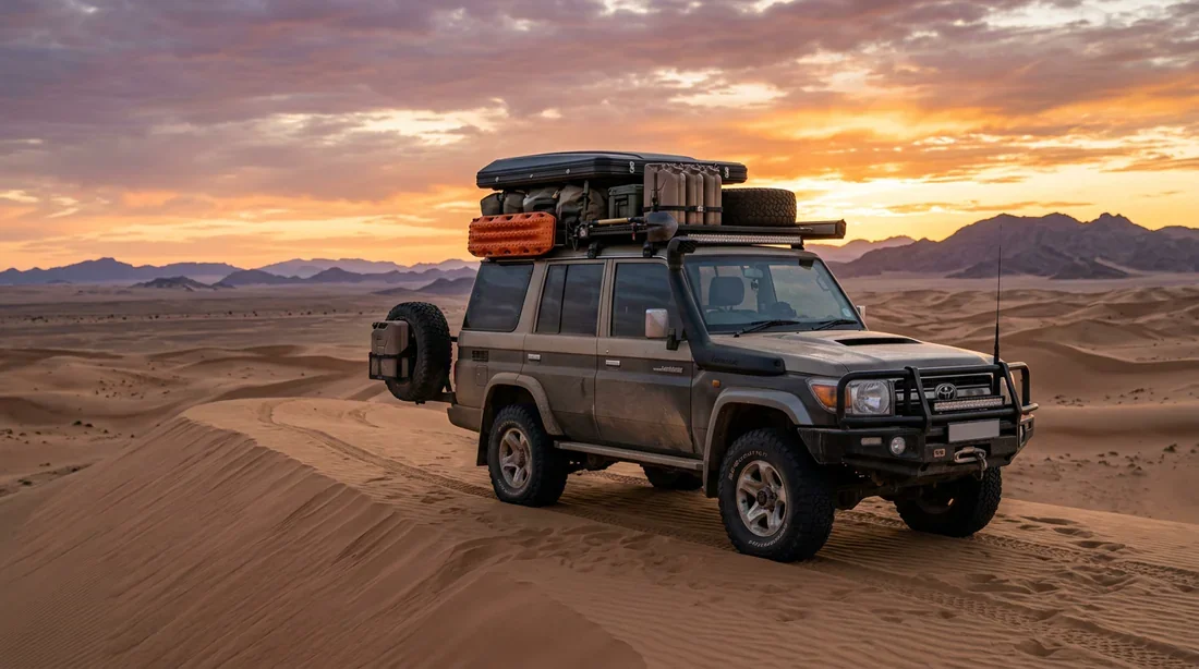 Équipement complet pour un raid en 4x4 dans le désert