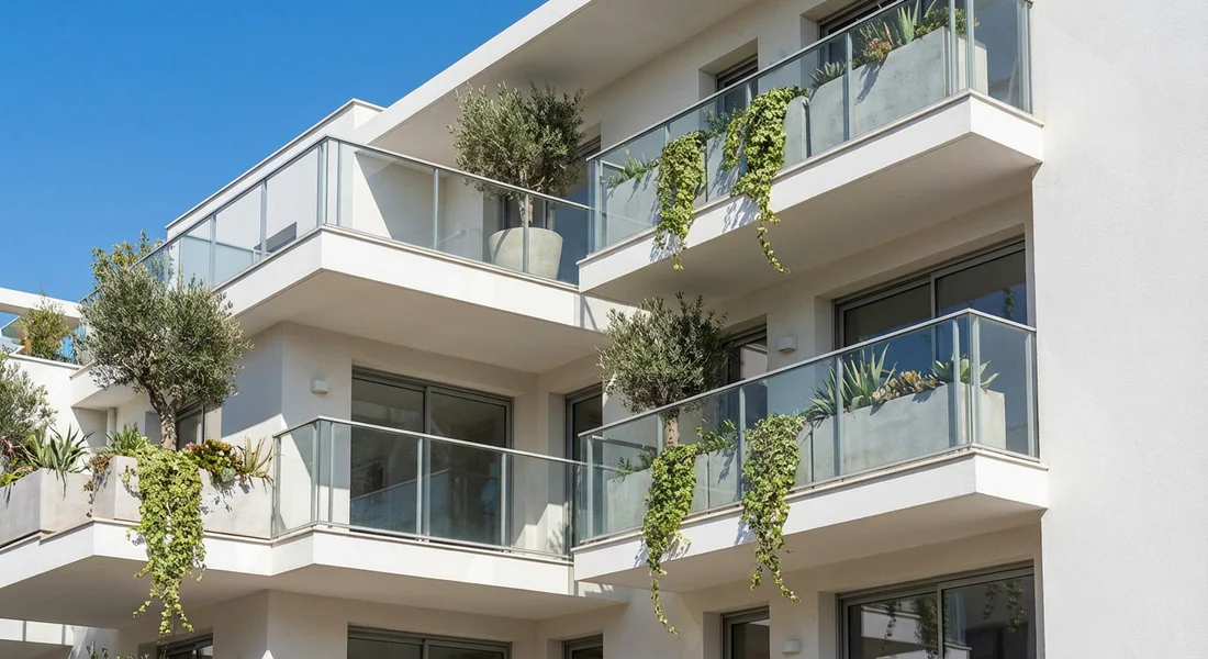 Architecture moderne des résidences neuves à Saint-Martin.