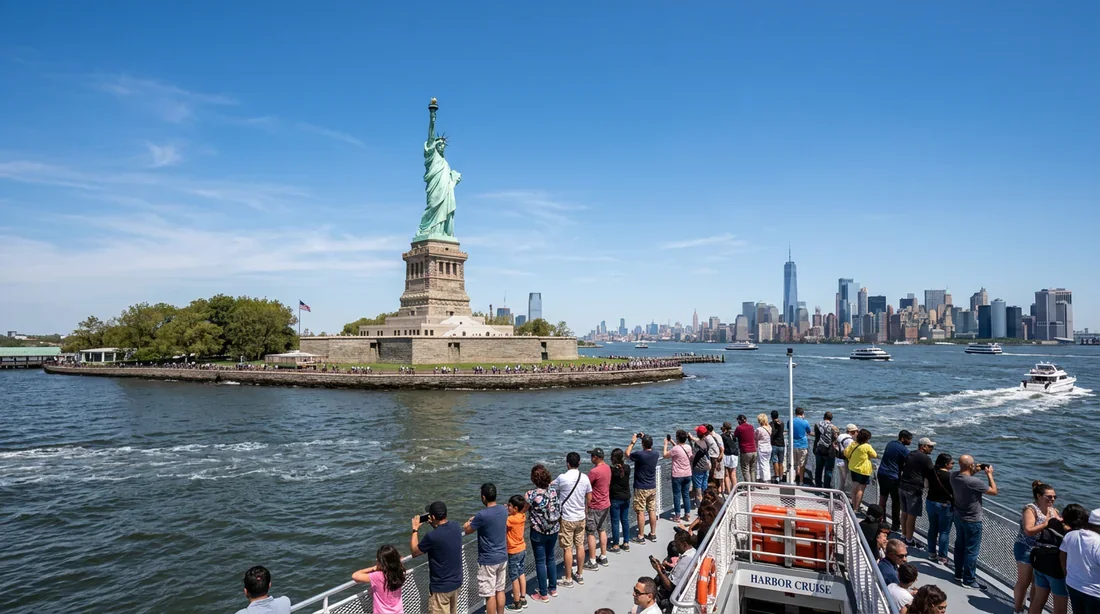 Statue de la Liberté vue depuis un bateau