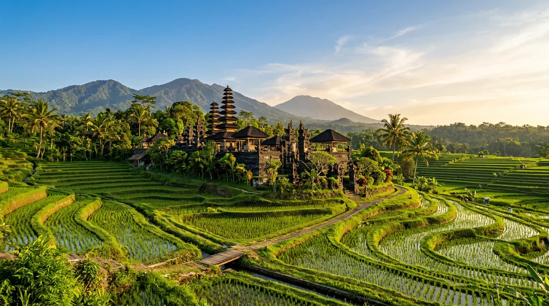 Le climat idéal de Bali pour vos vacances Temple balinais sous un ciel ensoleillé