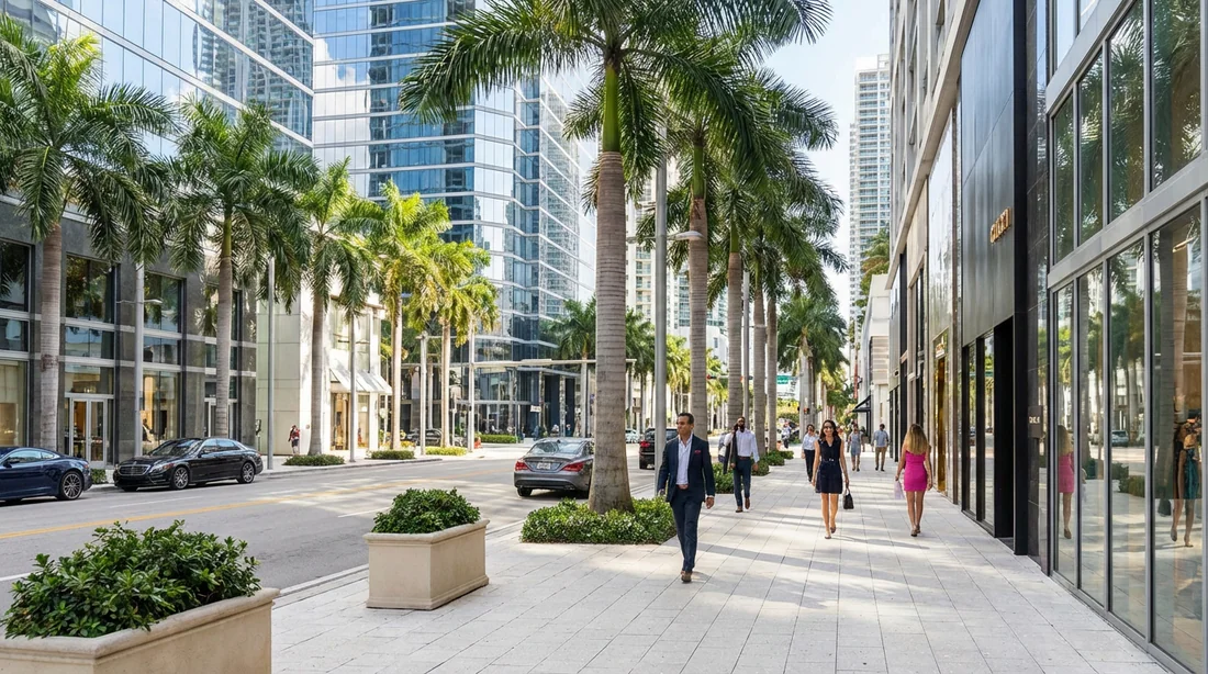 Le quartier sécurisé et moderne de Brickell à Miami