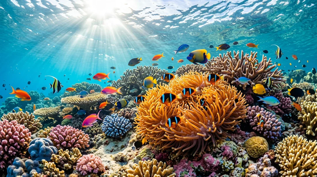 Récif corallien coloré sous les eaux cristallines d'El Nido