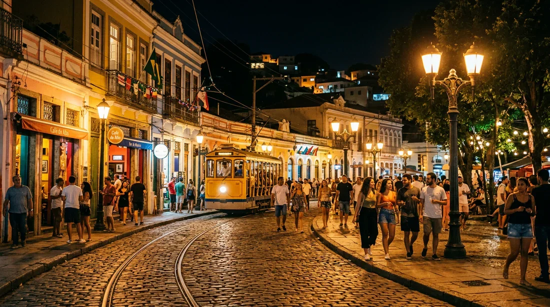 Sécurité nocturne à Santa Teresa Rues éclairées et sécurisées de Santa Teresa la nuit