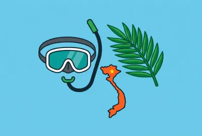 Carte du Vietnam et équipement de snorkeling