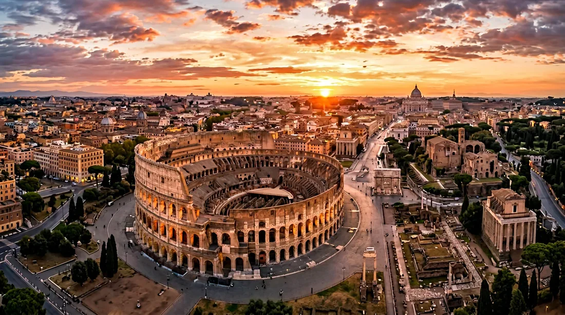 Le Colisée de Rome au coucher du soleil Le Colisée de Rome au coucher du soleil