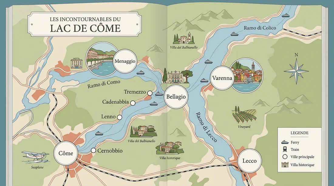 Carte interactive des villages incontournables du Lac de Côme