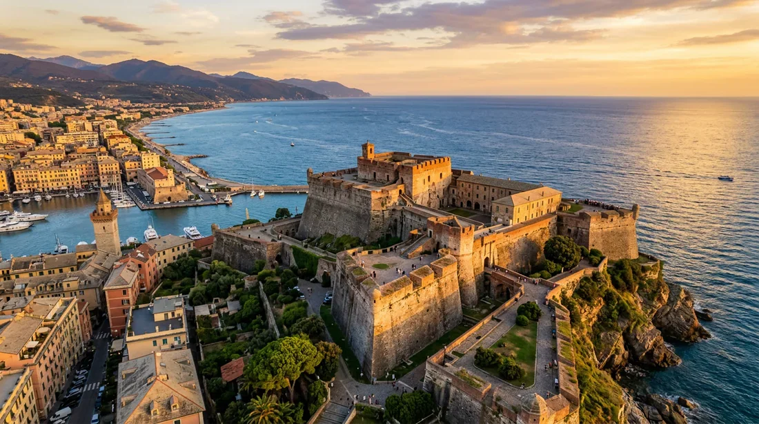 Vue panoramique de la forteresse Priamar à Savone