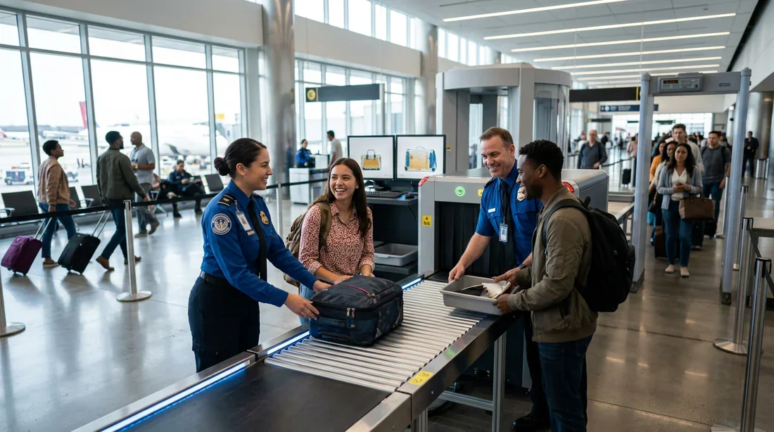 Agents de sécurité accueillants à l'aéroport de Bogota