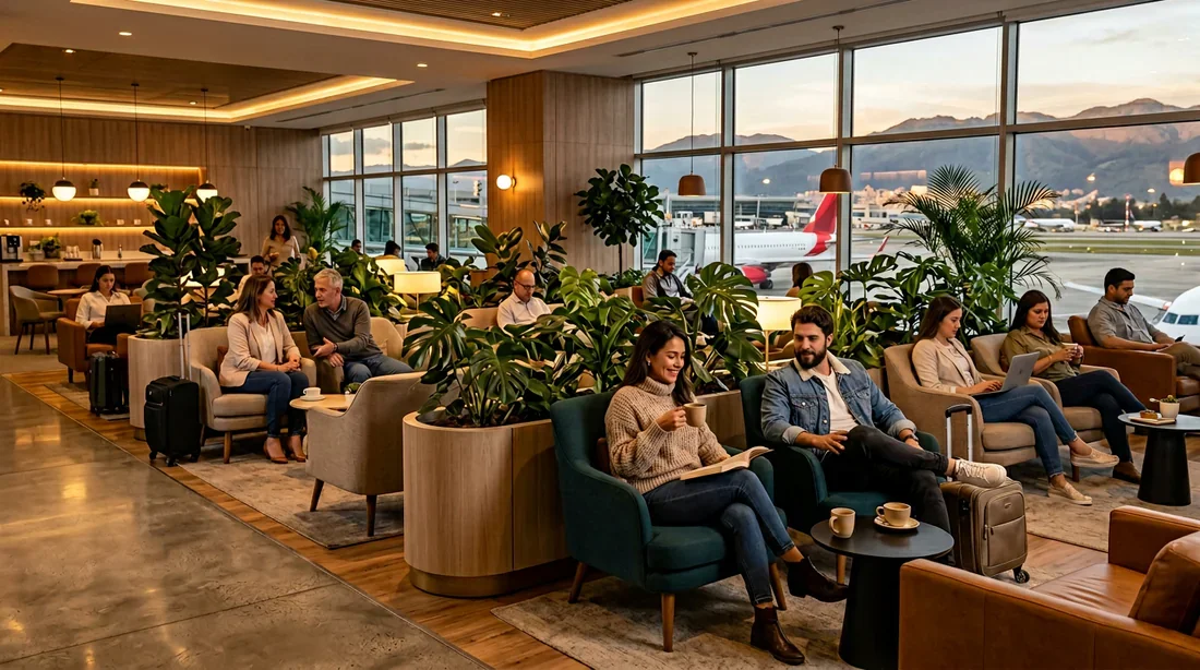Espace détente confortable dans l'aéroport El Dorado
