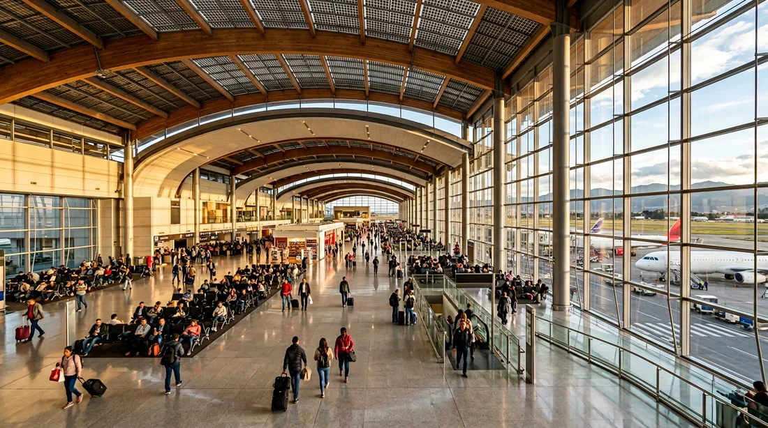 Terminal moderne et lumineux de l'aéroport El Dorado à Bogota