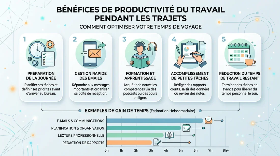 Infographie illustrant la productivité en déplacement