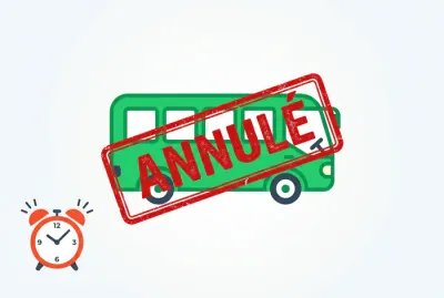 Illustration de bus vert annulé pour un article sur le transport