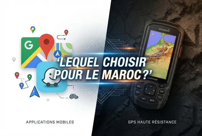 Comparatif entre applications mobiles Google Maps et boîtier GPS Garmin pour le Maroc