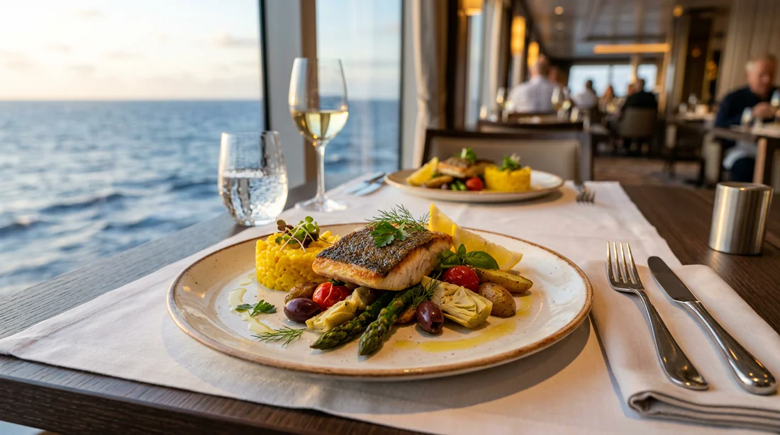 Comparaison entre un navire MSC World Europa et un Costa Toscana séparés par un éclair.