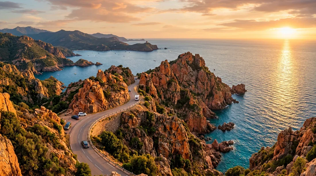 Paysage spectaculaire de la route des Calanques de Piana en Corse