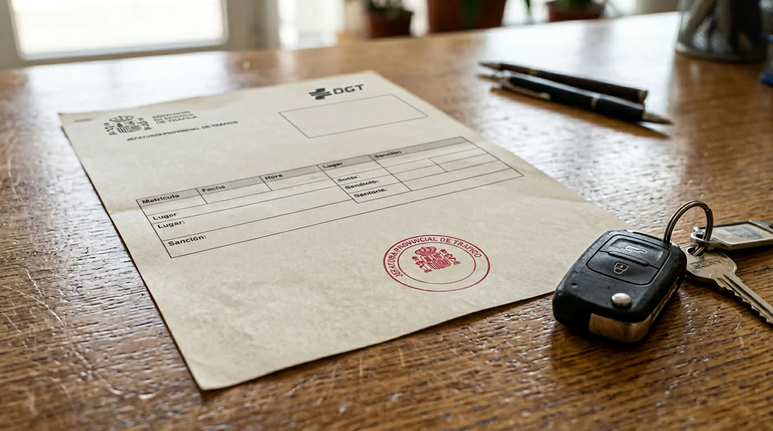 Document officiel de contravention espagnole du Servei Català de Trànsit.