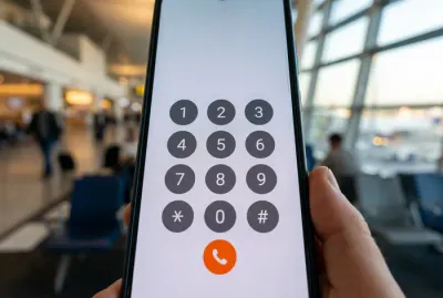 Smartphone avec clavier téléphonique pour appeler SunExpress